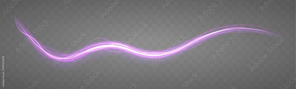 Poster Speed connection vector background. Dynamic and vibrant abstract art with smooth lines in pink, purple, and blue on a dark background.	