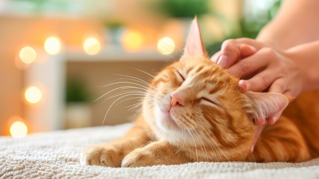 Gentle Massage for Relaxed Feline Companion