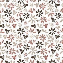 Vector children doodle style colors foliage flower seamless pattern pretty pastels wallpaper background