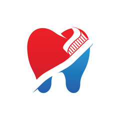 Toothbrush icon logo design vector template with creative ideas. logo suitable for family dentistry or dental center.