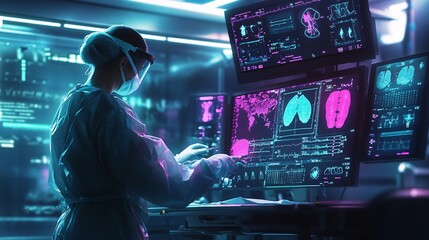 Nurse Preparing Robotic Surgical System Setup