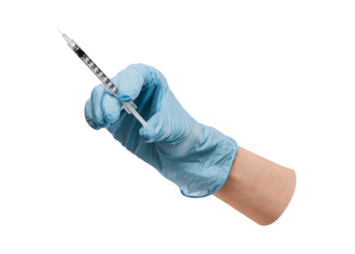 Nurse holding png injection syringe transparent background