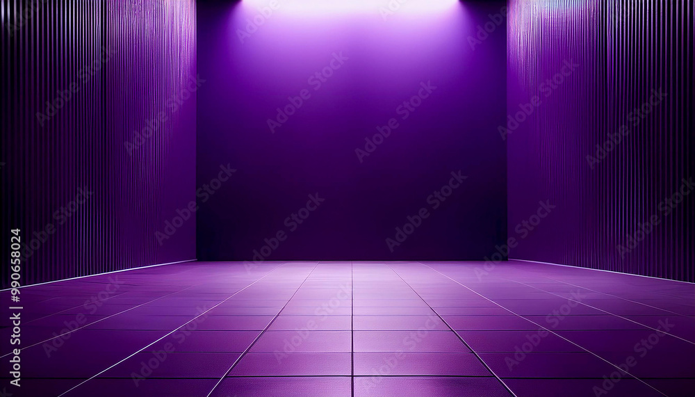 Poster dark violet purple background with architecture minimalism perspective lux empty open space for copy