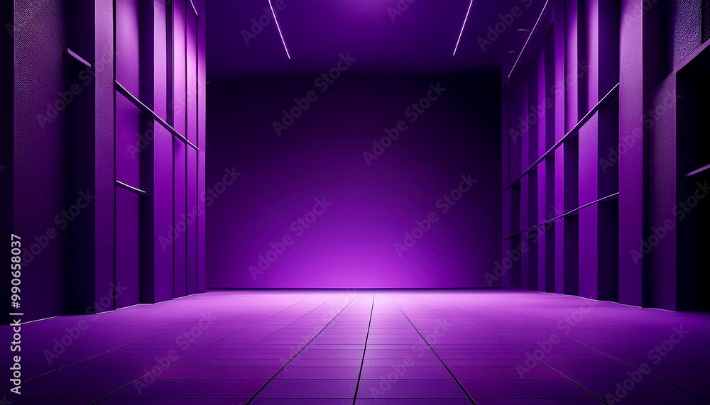 Poster dark violet purple background with architecture minimalism perspective lux empty open space for copy