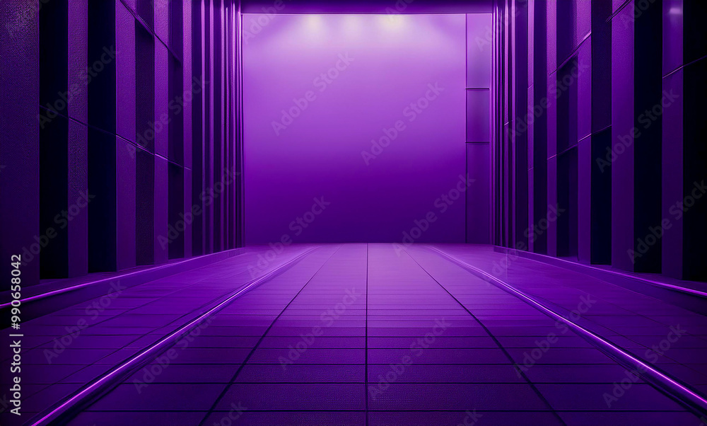 Poster dark violet purple background with architecture minimalism perspective lux empty open space for copy