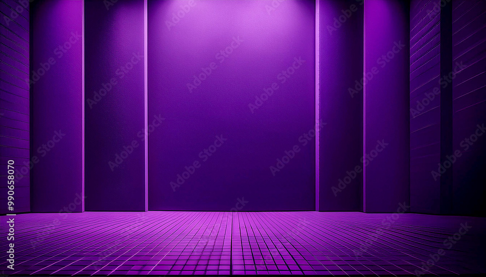 Poster dark violet purple background with architecture minimalism perspective lux empty open space for copy