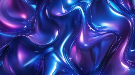 Obraz premium Abstract purple and blue 3D liquid texture with soft lighting.