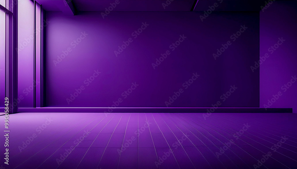Poster dark violet purple background with architecture minimalism perspective lux empty open space for copy