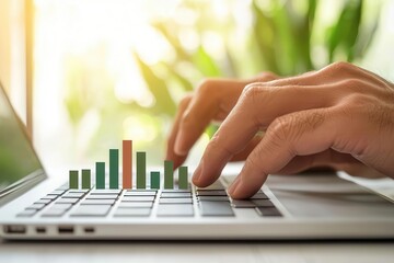 Close-up of hands using financial software to project revenue growth and cost management for business expansion Financial projections, Revenue growth