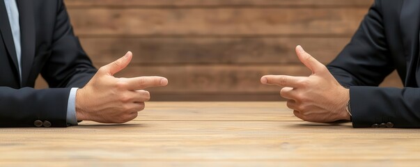 Business professionals using body language and gestures during negotiation, symbolizing the non-verbal dynamics of contract talks Body language, Negotiation dynamics