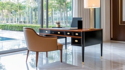 Modern Office with Stylish Desk and Comfortable Chair