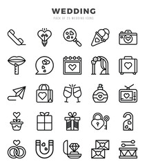 Wedding elements. Lineal web icon set. Simple vector illustration.