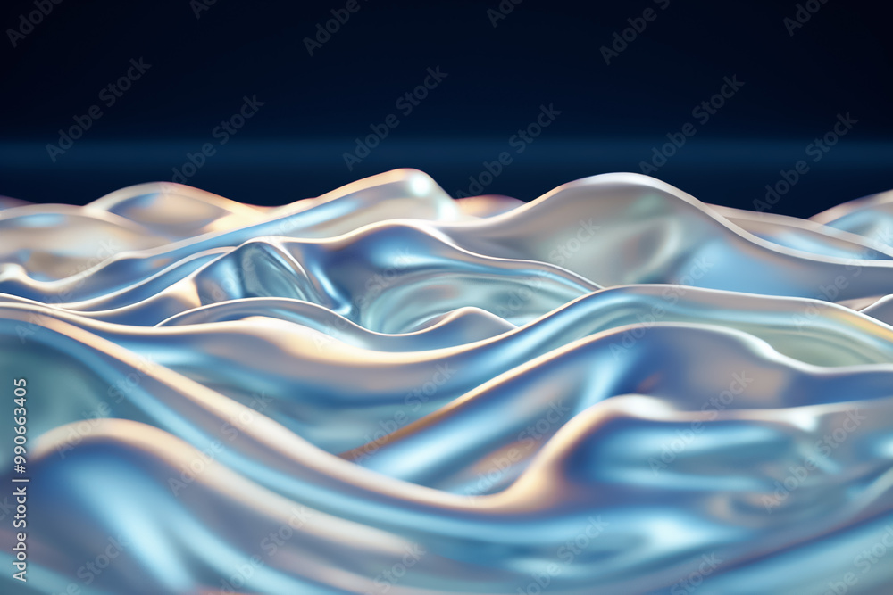 Poster the composition showcases smooth, elegant waves of fabric that create a calming atmosphere with hues