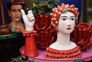 Vases in the room. Interior. Garden supplies