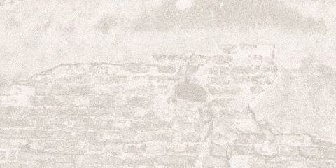 Fototapeta premium Black dotted textured background, noisy gritty dot halftone effect. Old cracked brick wall texture, distress overlay. Backdrop in vintage colors.