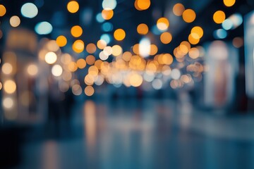 Blurred bokeh backdrop from business event