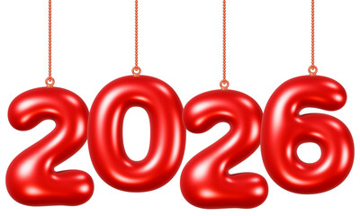 Number 2026 balloon and ornament