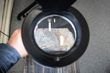 An archaeological find. Ancient prehistoric fossils. the first living beings on the planet earth. a...