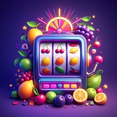 Fruit Slot Machine Icon (3D Render)