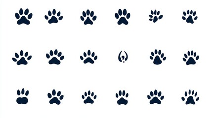 Explore a versatile collection of paw icons designed for digital platforms, perfect for enhancing mobile apps and websites with eye-catching paw print symbols.