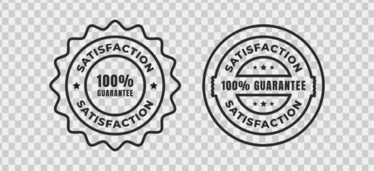 Two round seals with 100% Satisfaction guarantee. 100 percent assurance sale mark vector