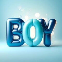  Inflated 3D BOY Balloon Letters (Blue Tones)
