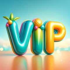 Inflated 3D VIP Balloon Letters (Tropical Colors)