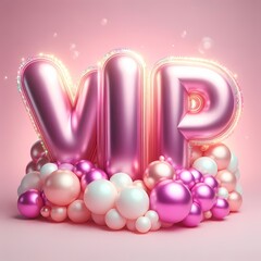 Inflated 3D VIP Balloon Letters (Pink Tones)