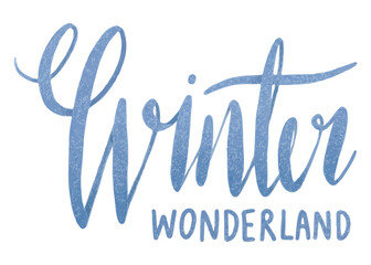 Winter wonderland png sticker, Christmas aesthetic typography on transparent background