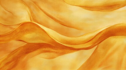 Obraz premium Flowing golden fabric creating a warm and inviting atmosphere in a soft, abstract design