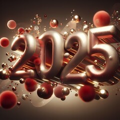 Festive New Year 2025 Inflatable Numbers (Red & Gold Theme)