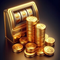 Golden dollar 3d icon