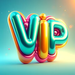 Inflated 3D VIP Balloon Letters (Tropical Colors)