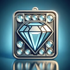 Diamond Slot Machine Icon (3D Render)
