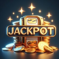  3D Jackpot Slot Icon (Gold Coins)