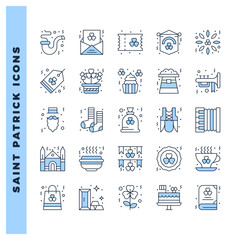 25 Saint Patrick Two Color icon pack. vector illustration.