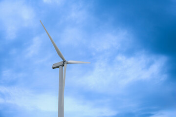 Wind farm on the mountain on blue sky day wind energy concept alternative energy Renewable energy