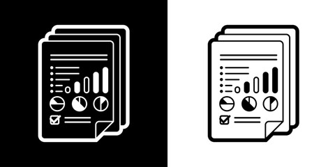 Document icon. Business icon. Online business. Black icon. Silhouette icon