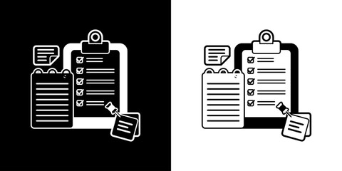 Notes icon. Business icon. Online business. Black icon. Silhouette icon