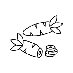 carrots line icon with white background vector stock illustration