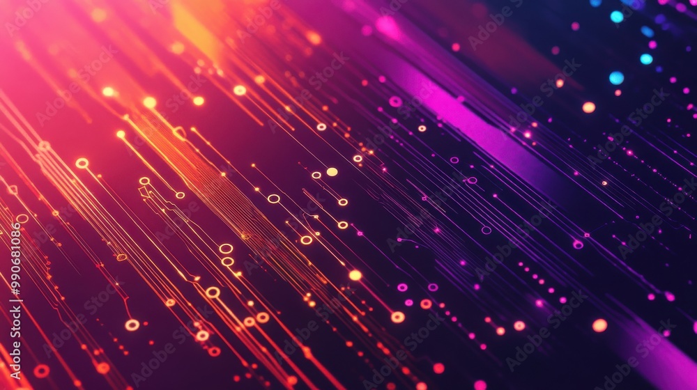 Poster vibrant abstract patterns of light and color showcasing dynamic energy and motion in a digital envir