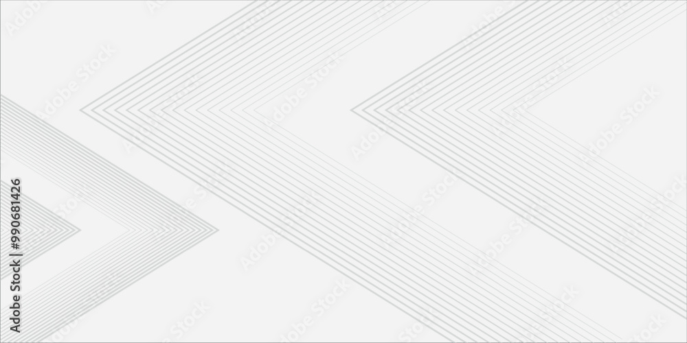 Poster technology banner design with white and grey arrows. abstract geometric vector background.