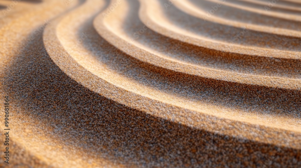 Aufkleber intricate patterns of sand waves created by wind at sunrise in a desert landscape