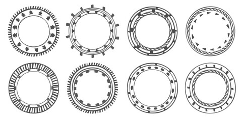 Hand drawn traditional tribal circles frame seta