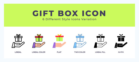 Fototapeta premium Gift box symbol icon vector. symbol illustration
