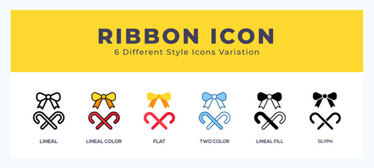Ribbon icon vector design illustration in trendy style