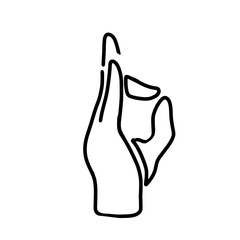 hand icon forming a circle on a white background