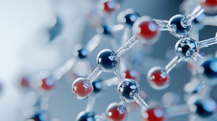 Molecular Structure of Abstract Chemical Compounds in Microscopic View