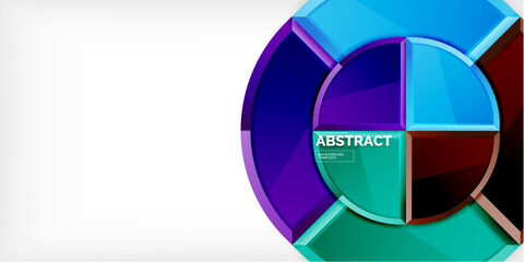 Abstract background - circles and round triangles with 3d effect. Vector Illustration For Wallpaper, Banner, Background, Card, Book Illustration, landing page