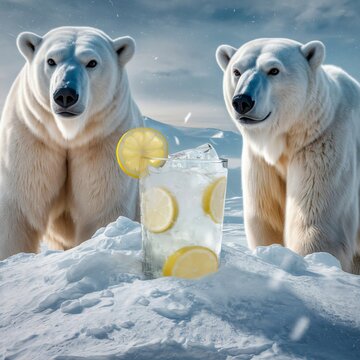 polar bear on ice